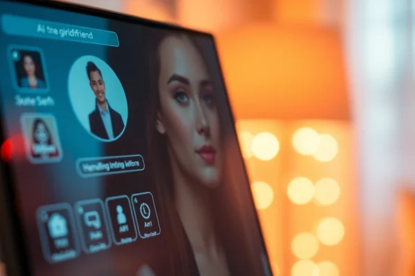 AI girlfriend engaging in a warm, unfiltered NSFW chat on a sleek screen for authentic interaction.
