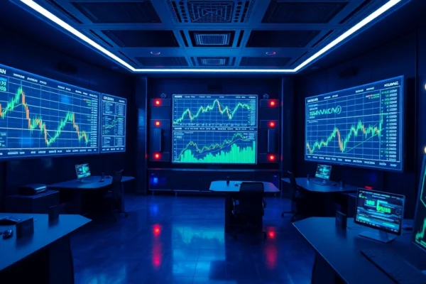 Cryptocurrency Trading News London highlighted on screens in a busy trading environment with